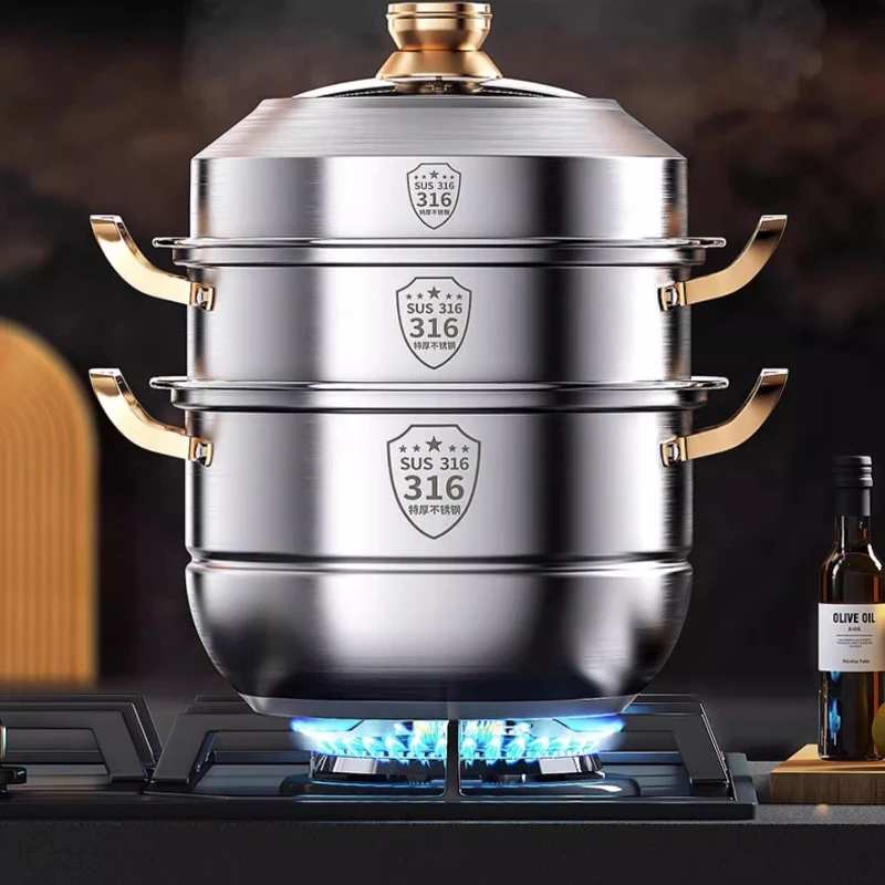 316ステンレス製スチームポット、家電、4層蒸し器、調理用ス - Home Cooking Services のレビューと価格