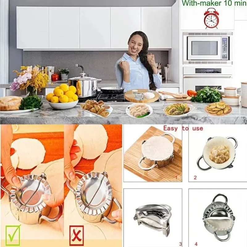 ステンレス製餃子型プレス、304食品グレードの手動プレス餃子 - Gyoza Dumpling Maker のレビューと価格